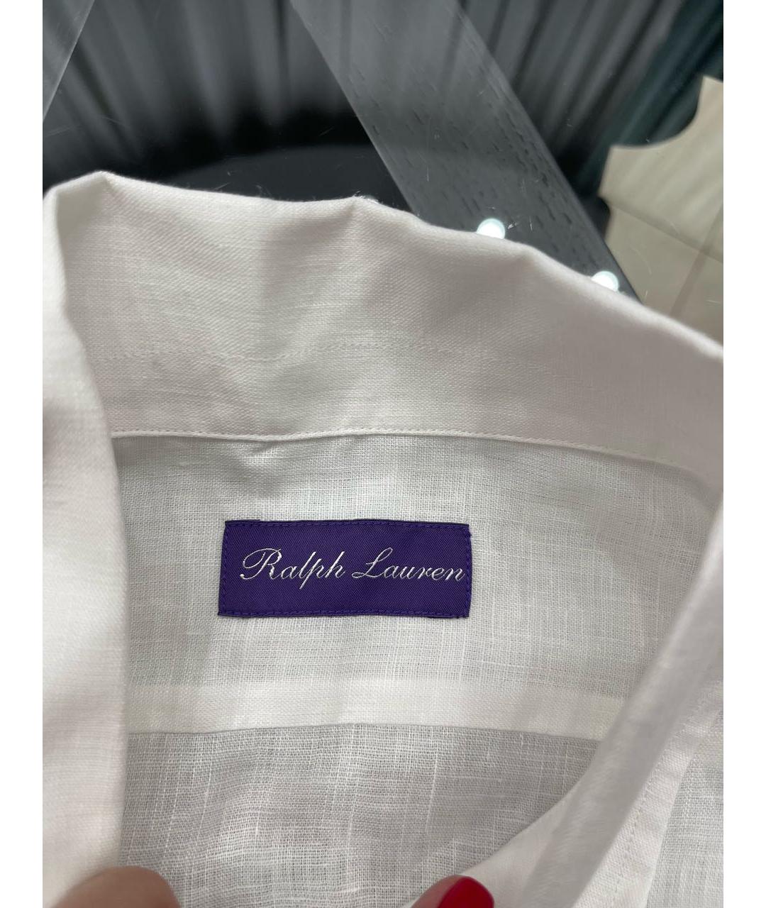 RALPH LAUREN PURPLE LABEL Белая льняная рубашка, фото 2