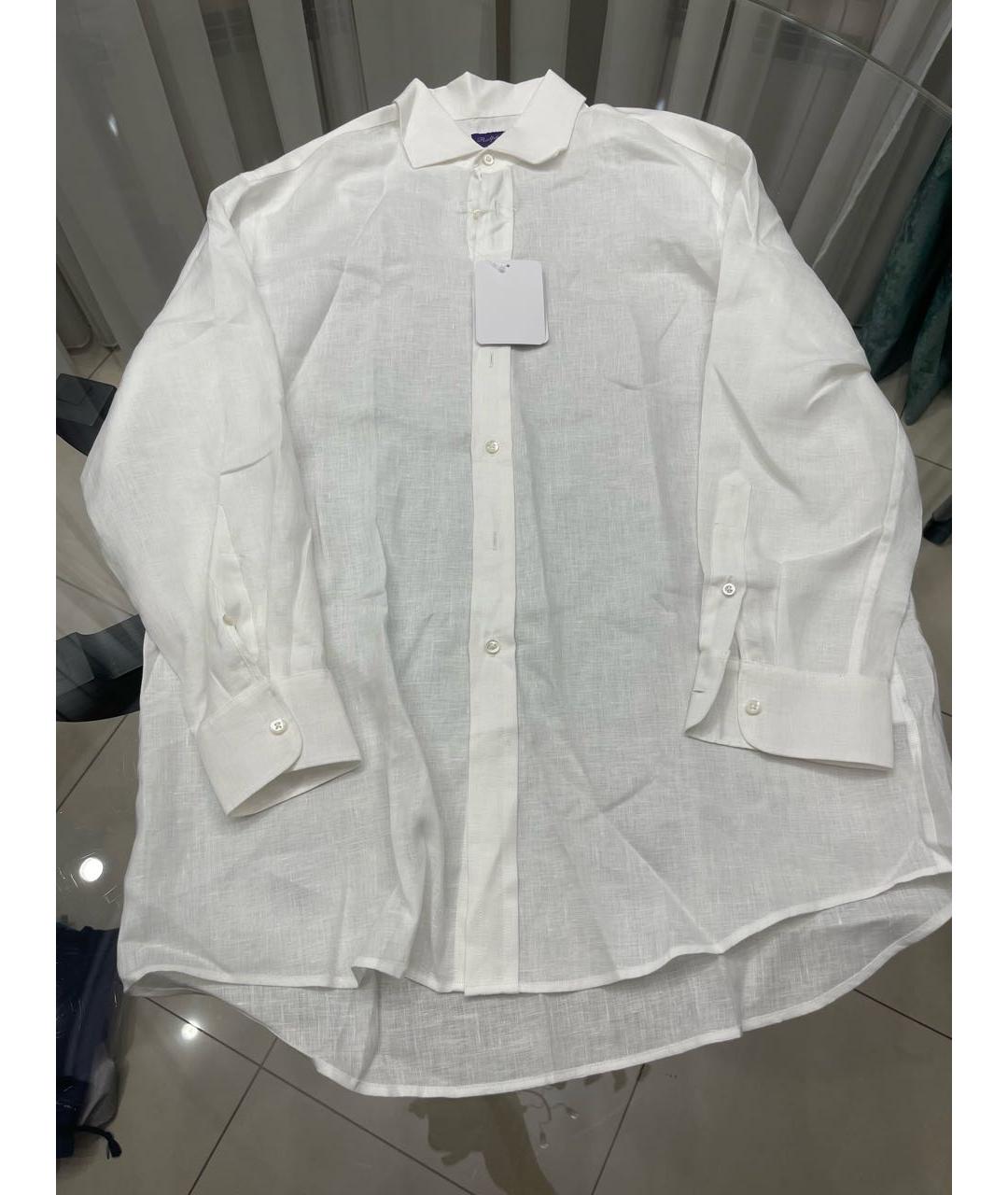 RALPH LAUREN PURPLE LABEL Белая льняная рубашка, фото 5