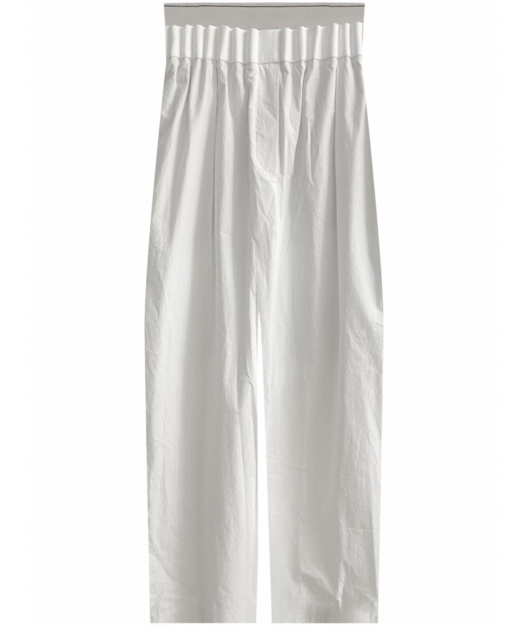 BRUNELLO CUCINELLI Белые хлопковые брюки широкие, фото 1