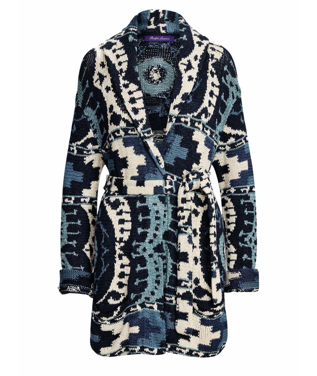 RALPH LAUREN PURPLE LABEL Синий льняной кардиган, фото 1