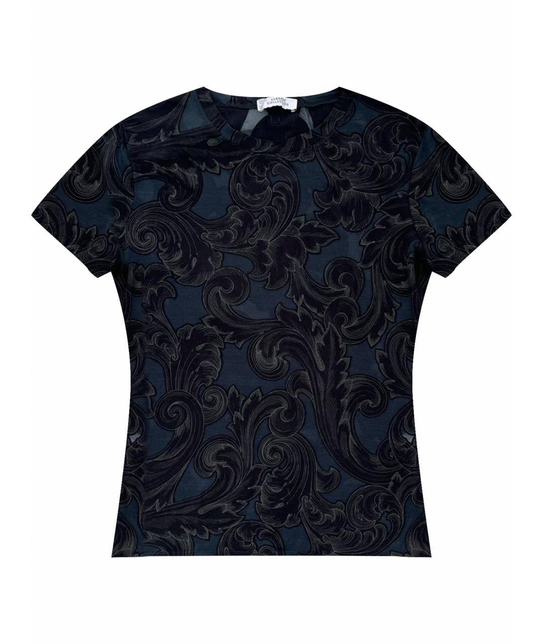 VERSACE COLLECTION Синяя хлопковая футболка, фото 1