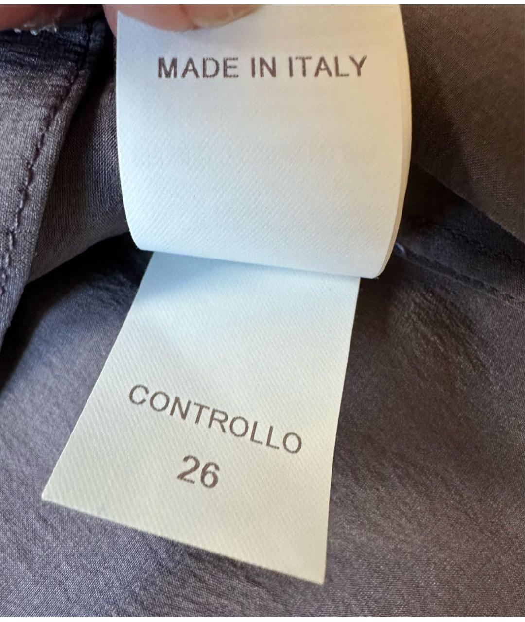BRUNELLO CUCINELLI Серая шелковая блузы, фото 5
