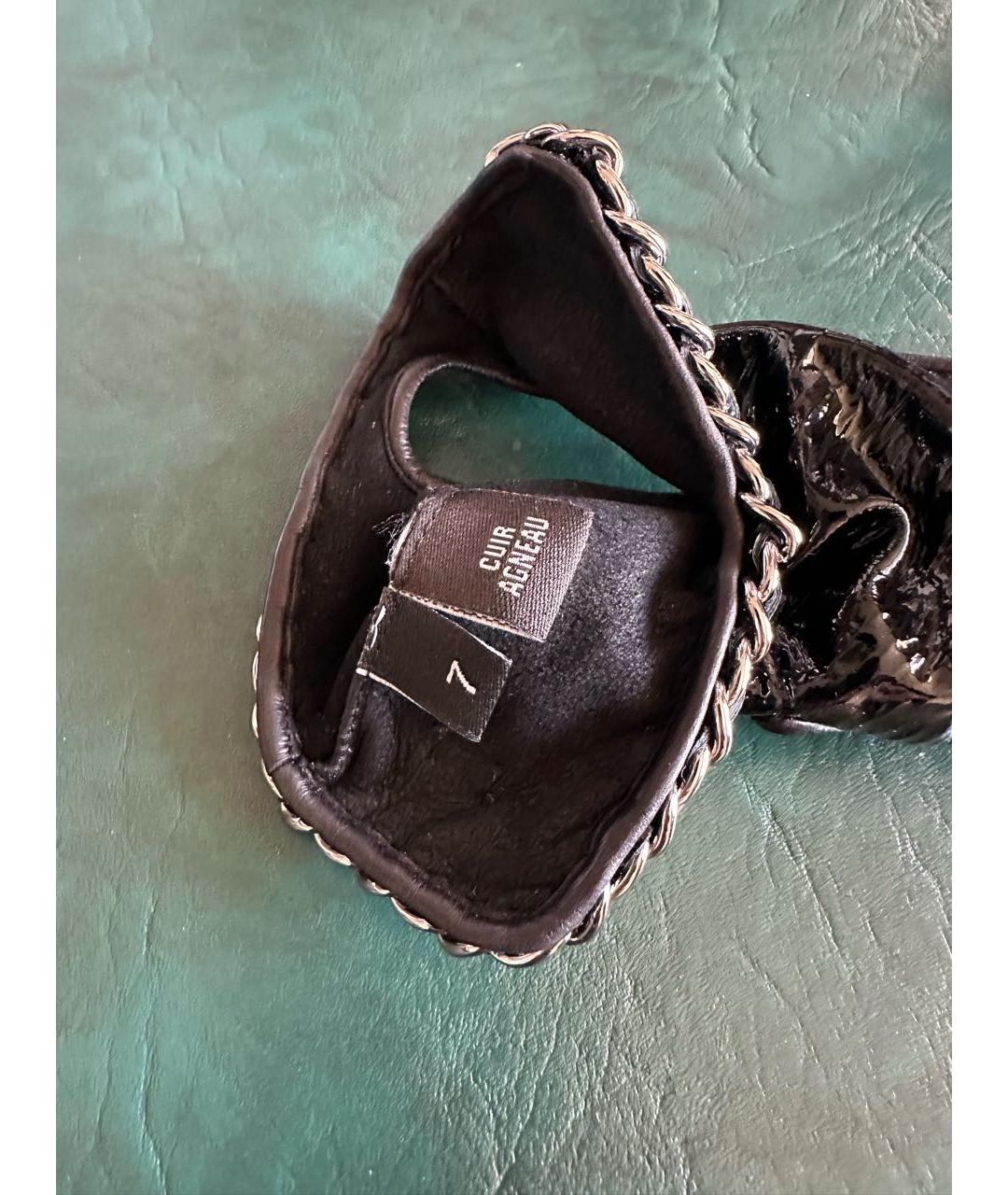 CHANEL Черные кожаные митенки, фото 4