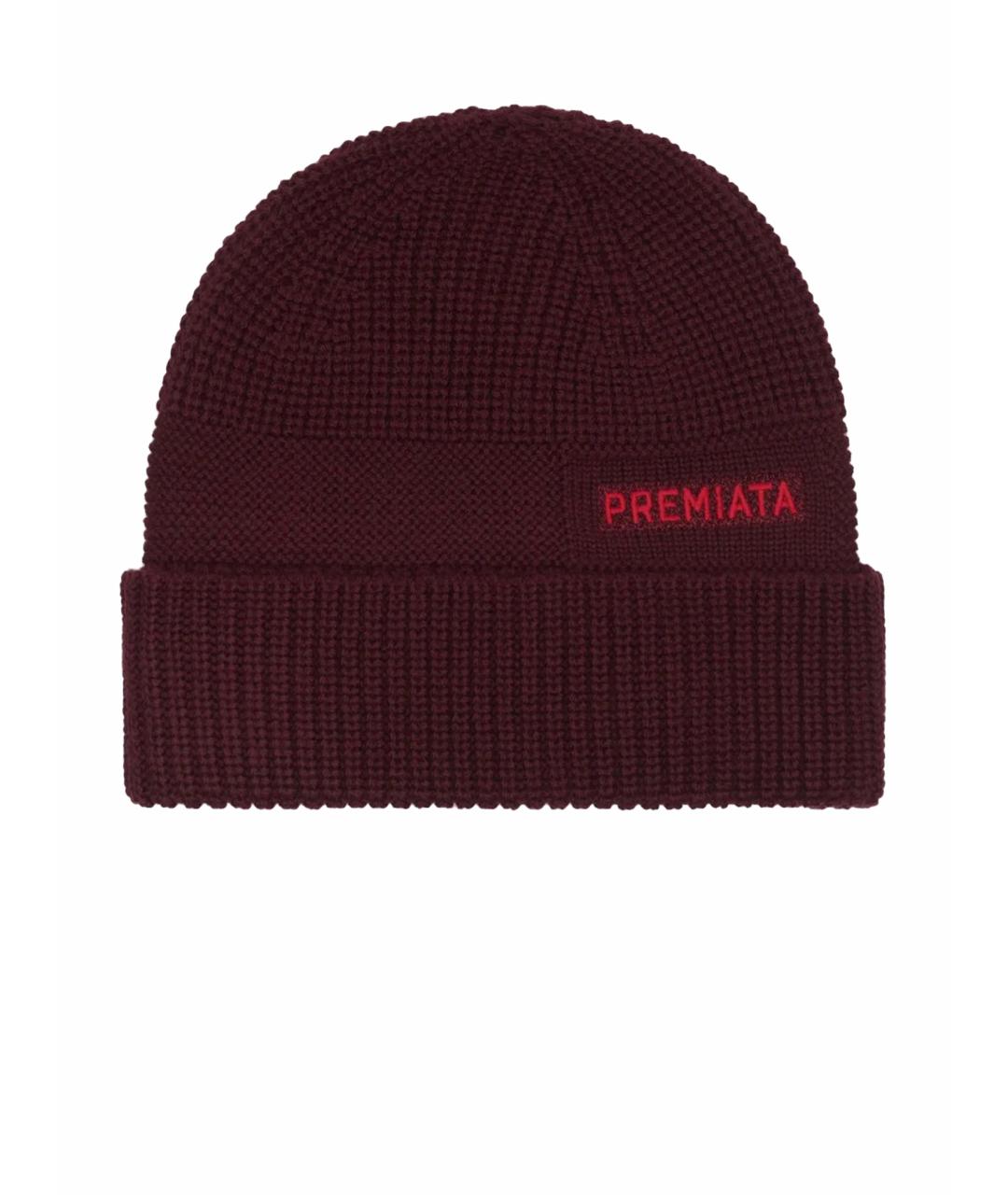 PREMIATA Бордовая шерстяная шапка, фото 1