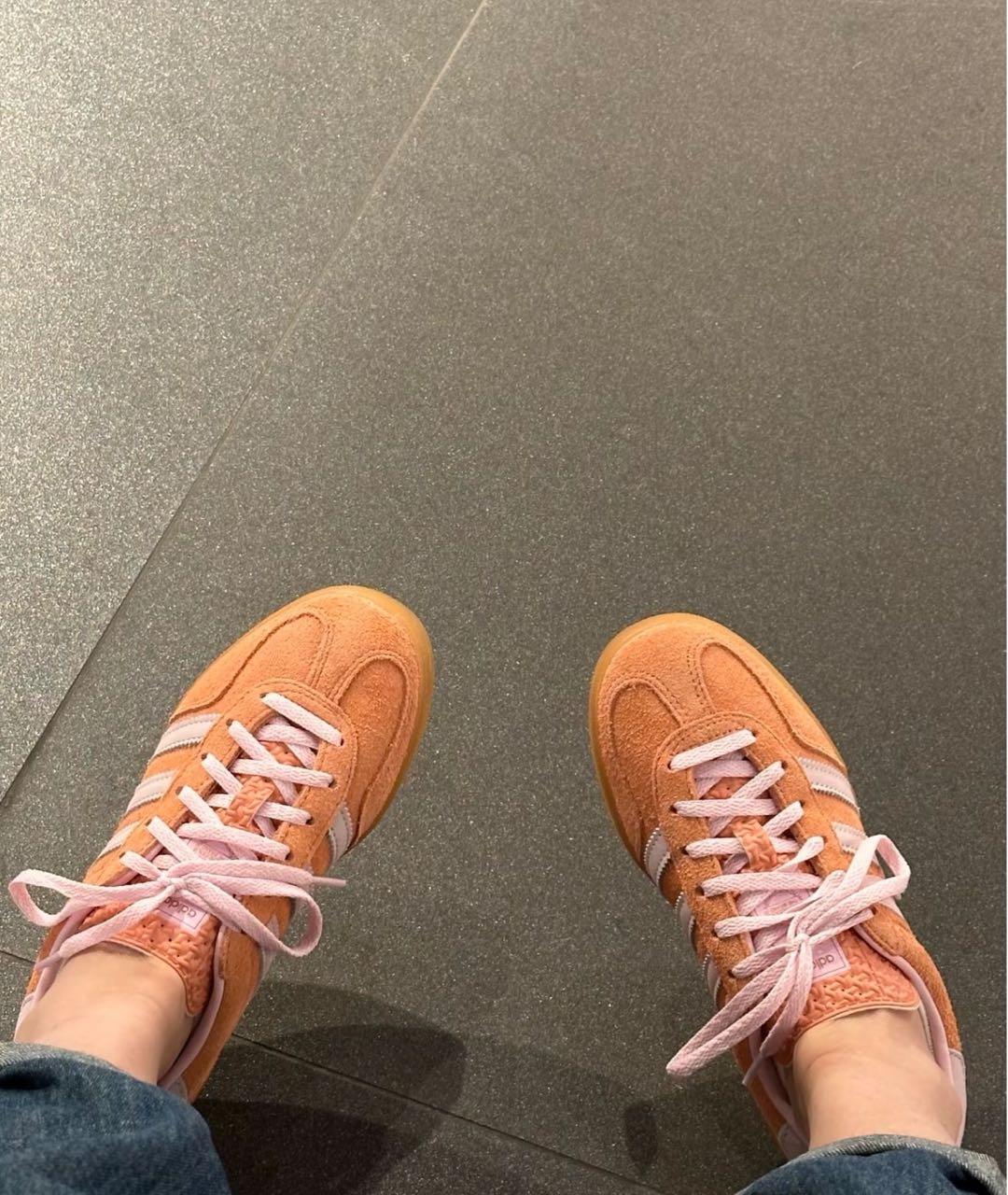 ADIDAS Розовые замшевые кроссовки, фото 6