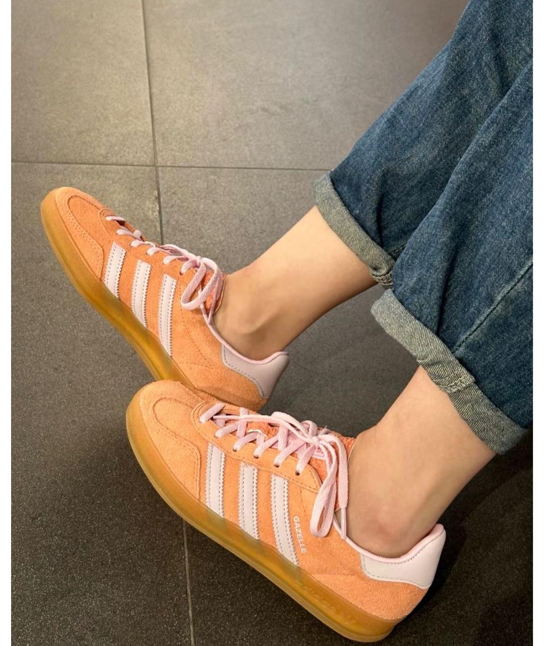 ADIDAS Розовые замшевые кроссовки, фото 3