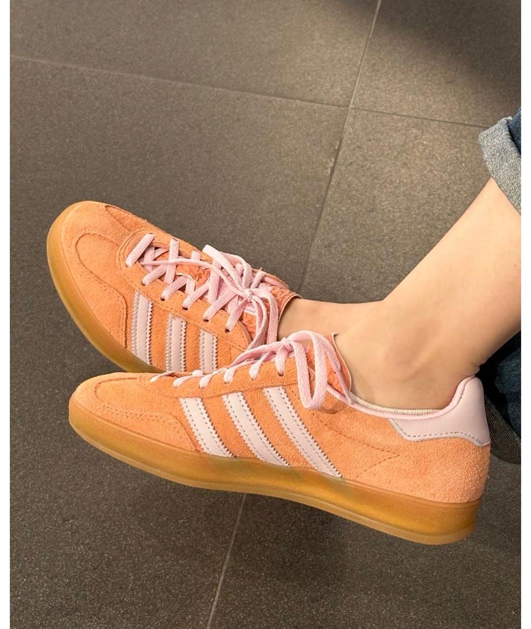 ADIDAS Розовые замшевые кроссовки, фото 4