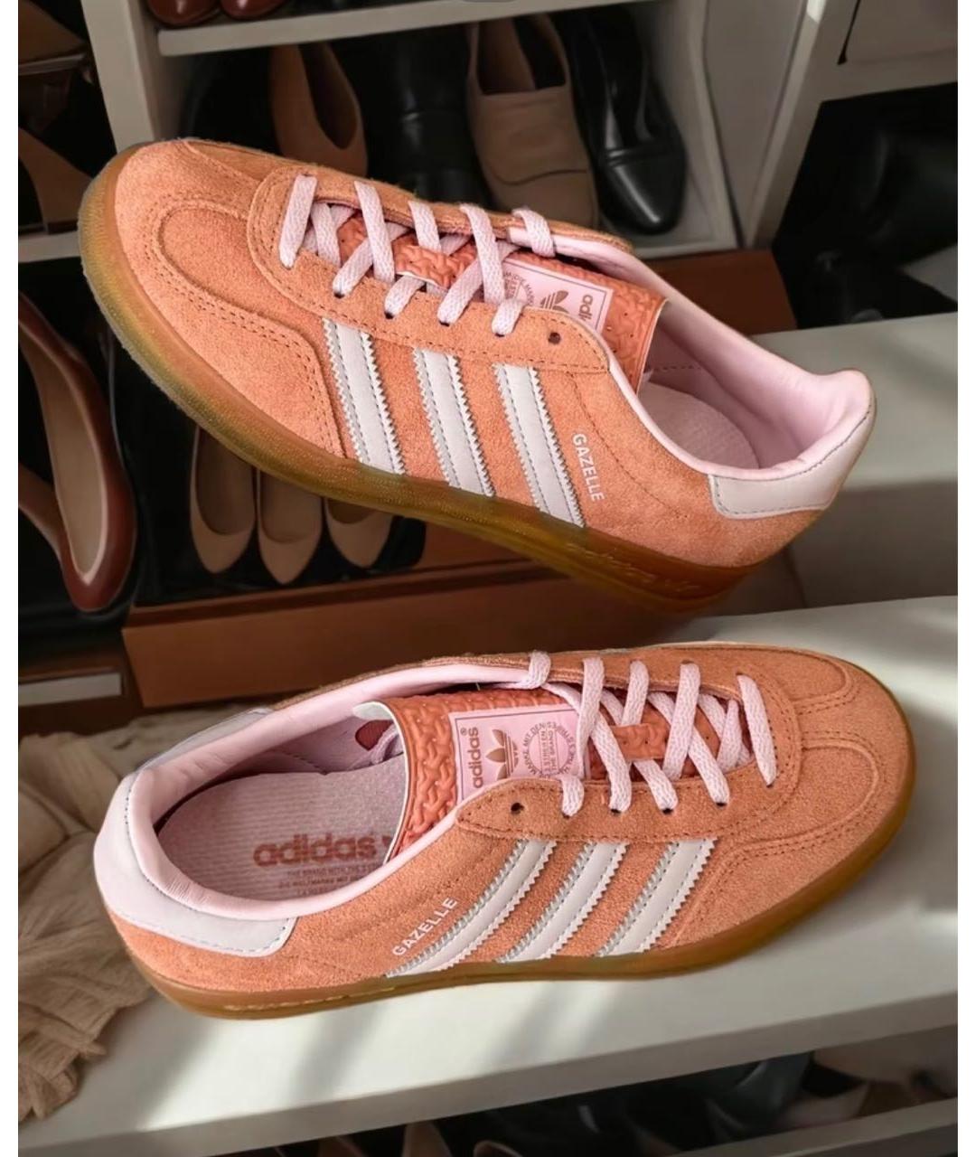ADIDAS Розовые замшевые кроссовки, фото 2