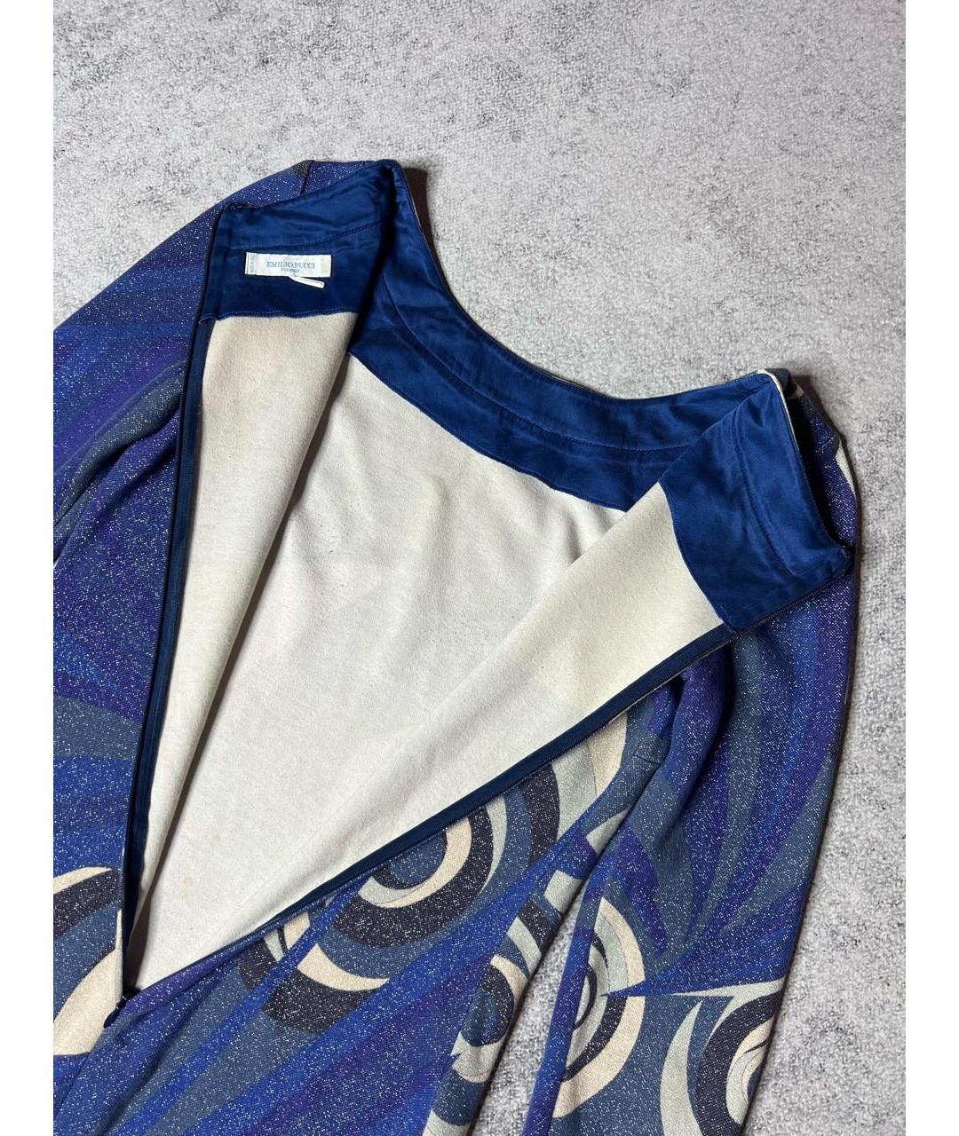 EMILIO PUCCI Синее хлопко-эластановое платье, фото 6