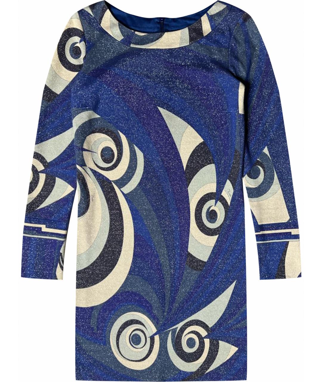 EMILIO PUCCI Синее хлопко-эластановое платье, фото 1