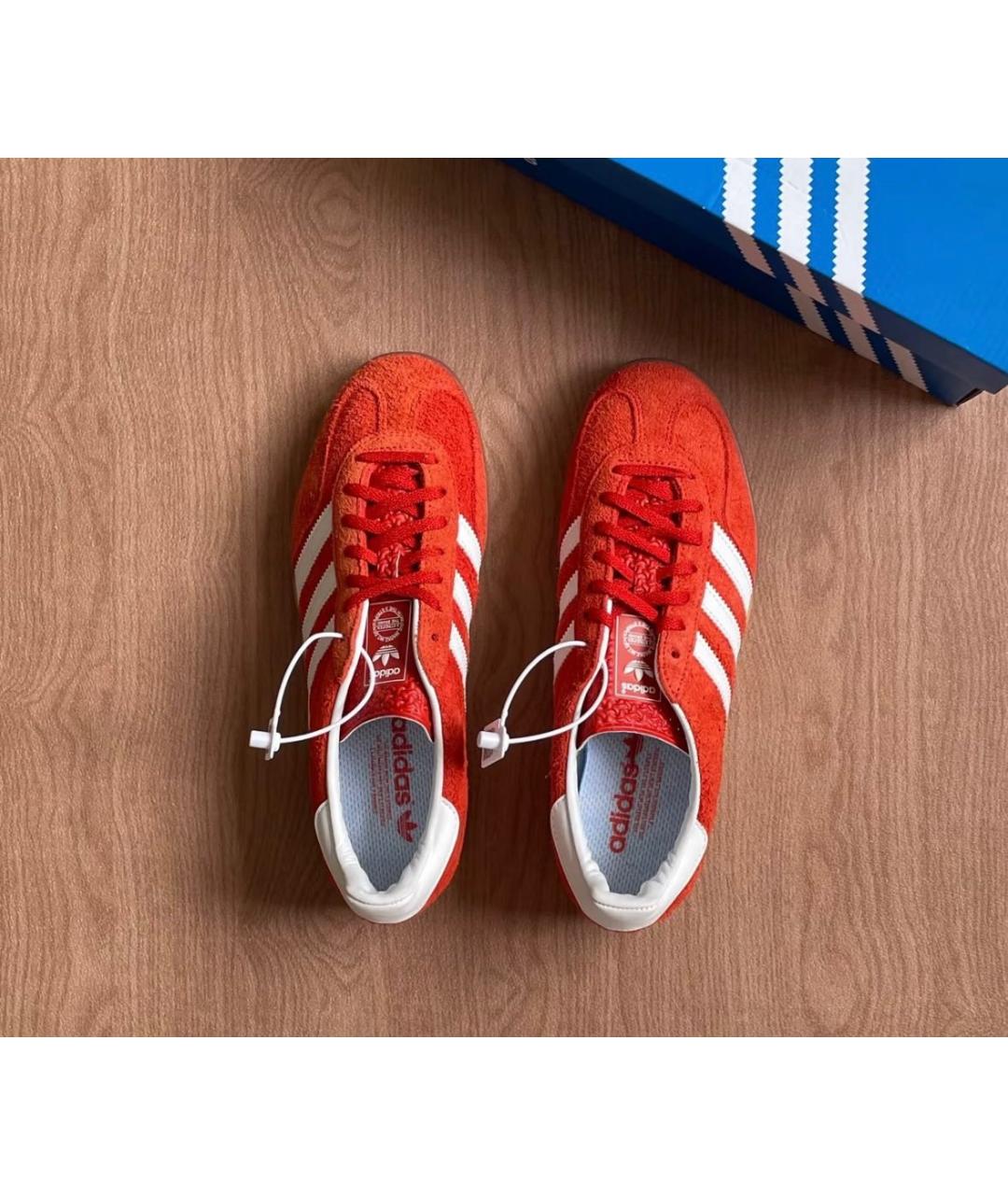 ADIDAS Красные замшевые кроссовки, фото 2