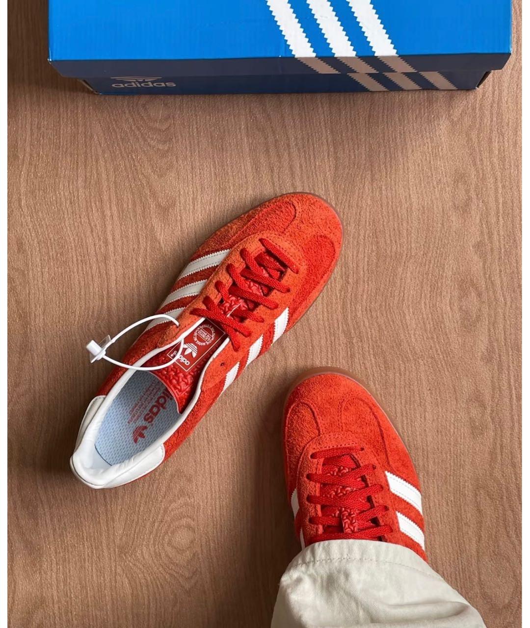 ADIDAS Красные замшевые кроссовки, фото 4