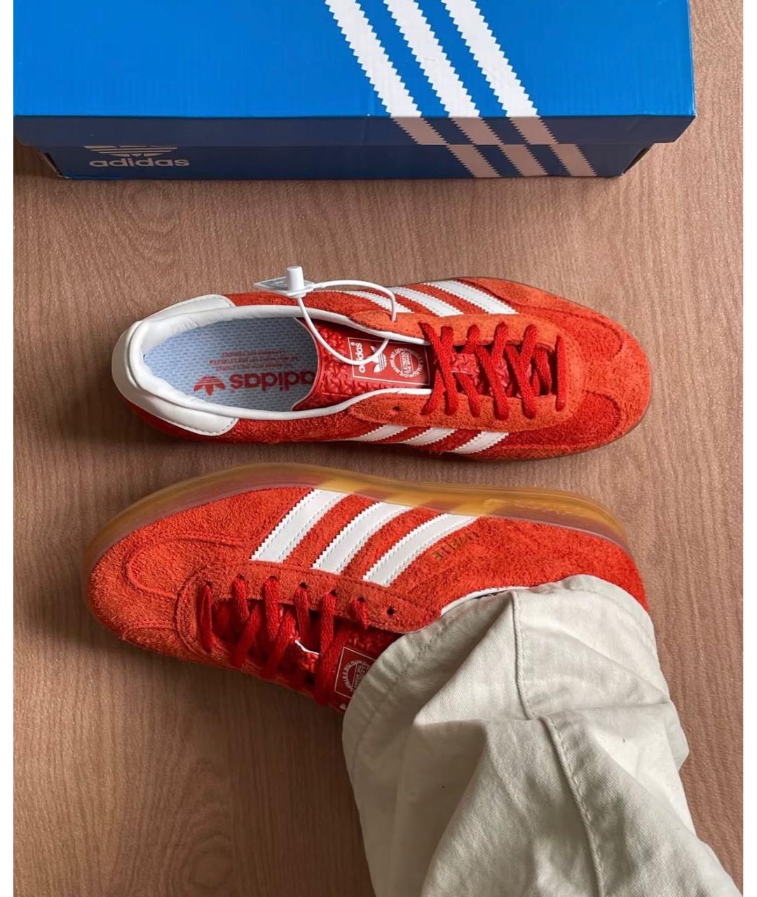 ADIDAS Красные замшевые кроссовки, фото 5