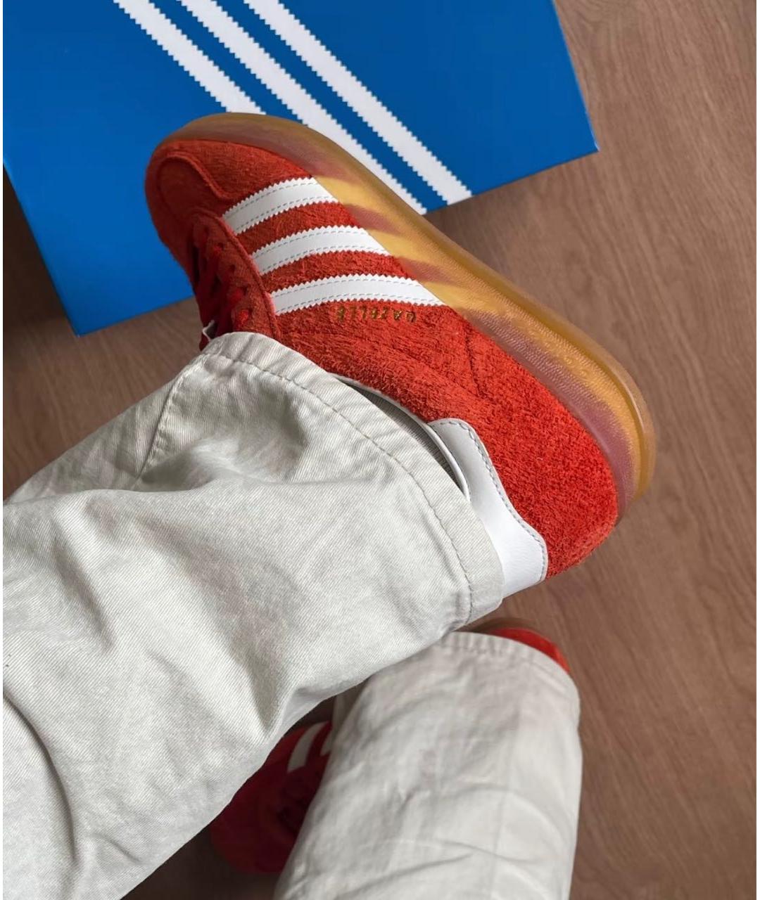 ADIDAS Красные замшевые кроссовки, фото 6