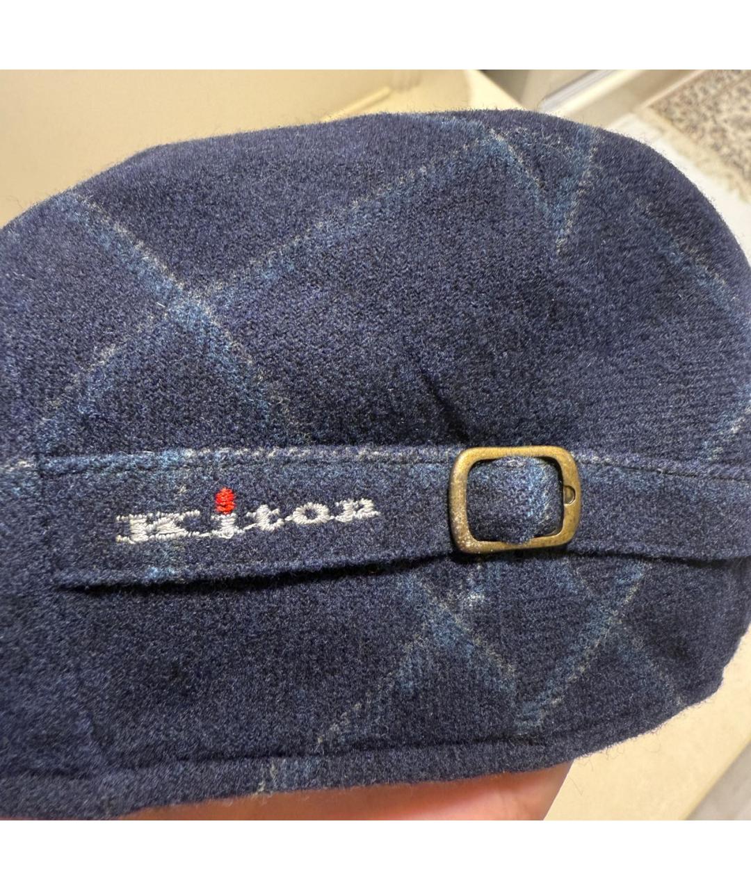 KITON Темно-синяя шерстяная кепка/бейсболка, фото 4