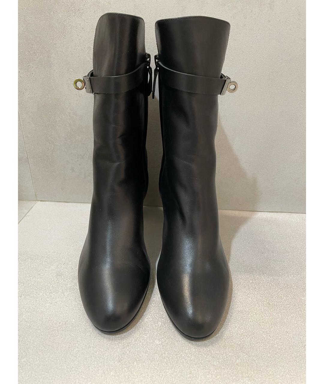 HERMES Черные кожаные ботильоны, фото 3