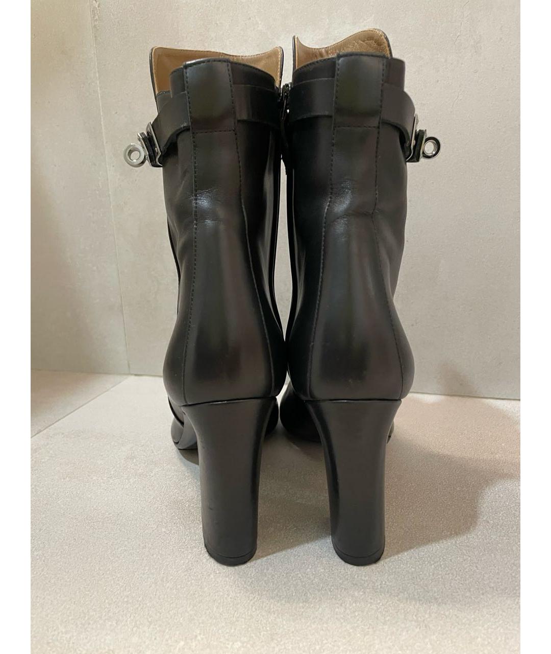 HERMES Черные кожаные ботильоны, фото 6