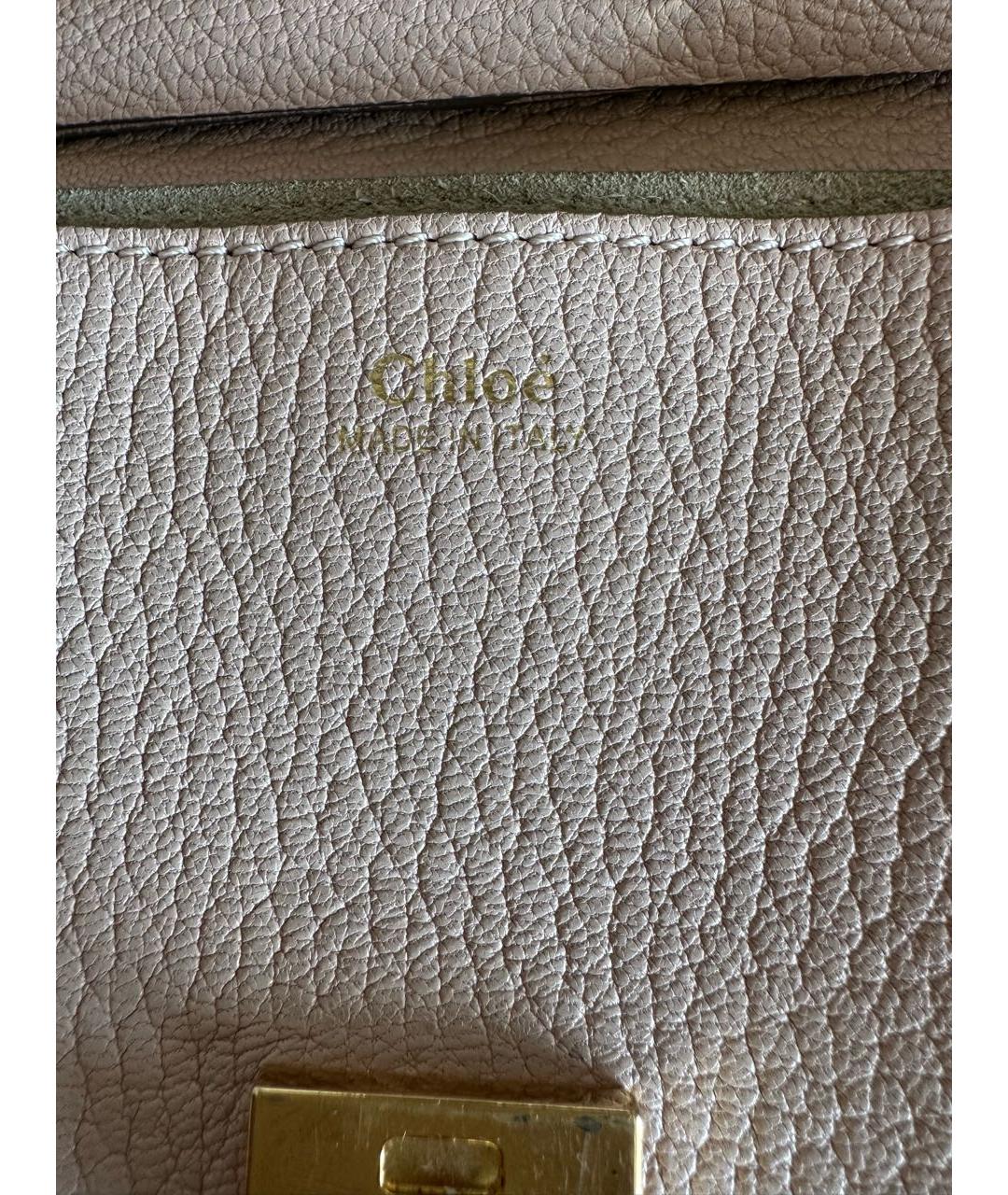 CHLOE Розовая кожаная сумка через плечо, фото 7