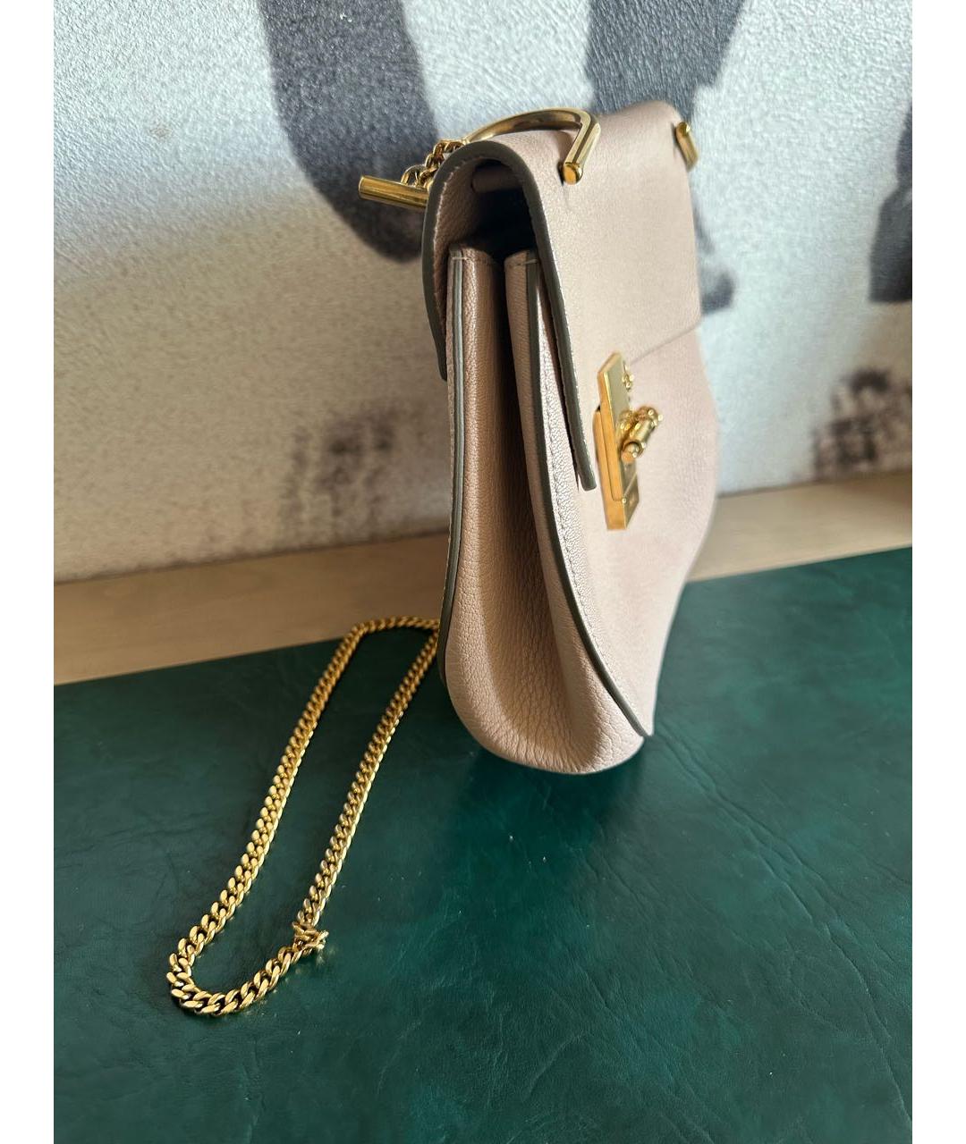 CHLOE Розовая кожаная сумка через плечо, фото 2