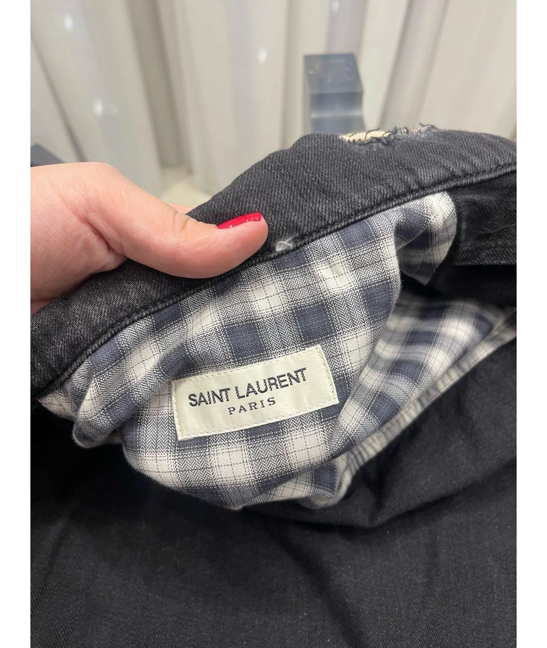 SAINT LAURENT Серая деним рубашка, фото 3