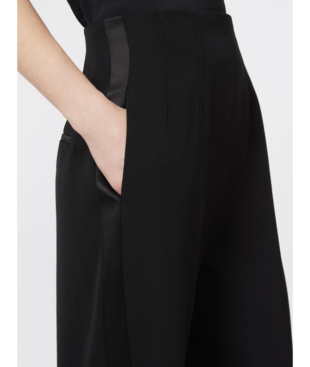 MAX MARA Черные шерстяные прямые брюки, фото 5