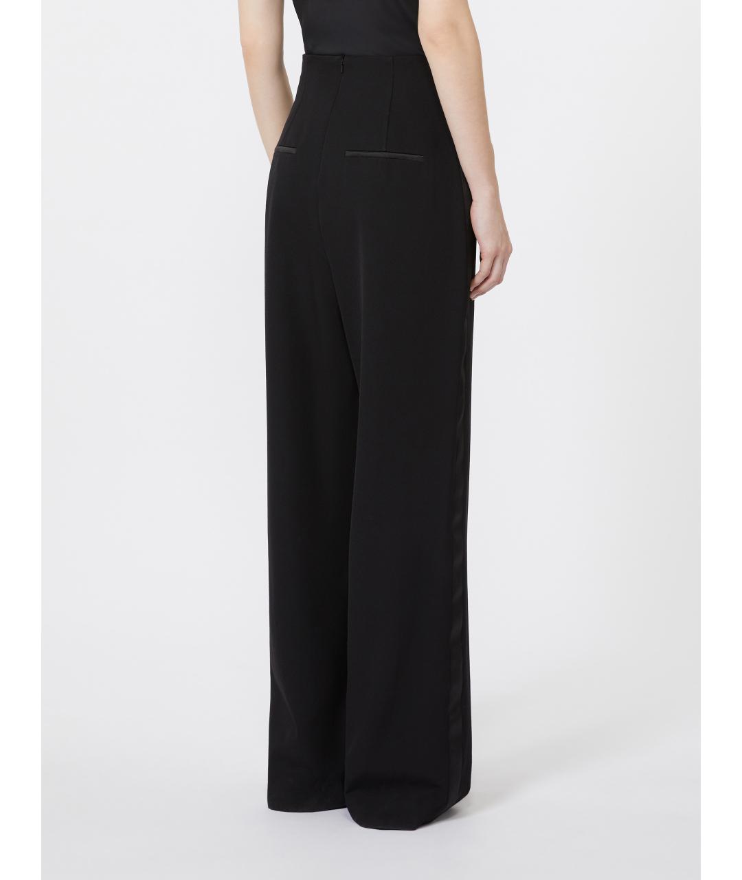 MAX MARA Черные шерстяные прямые брюки, фото 4