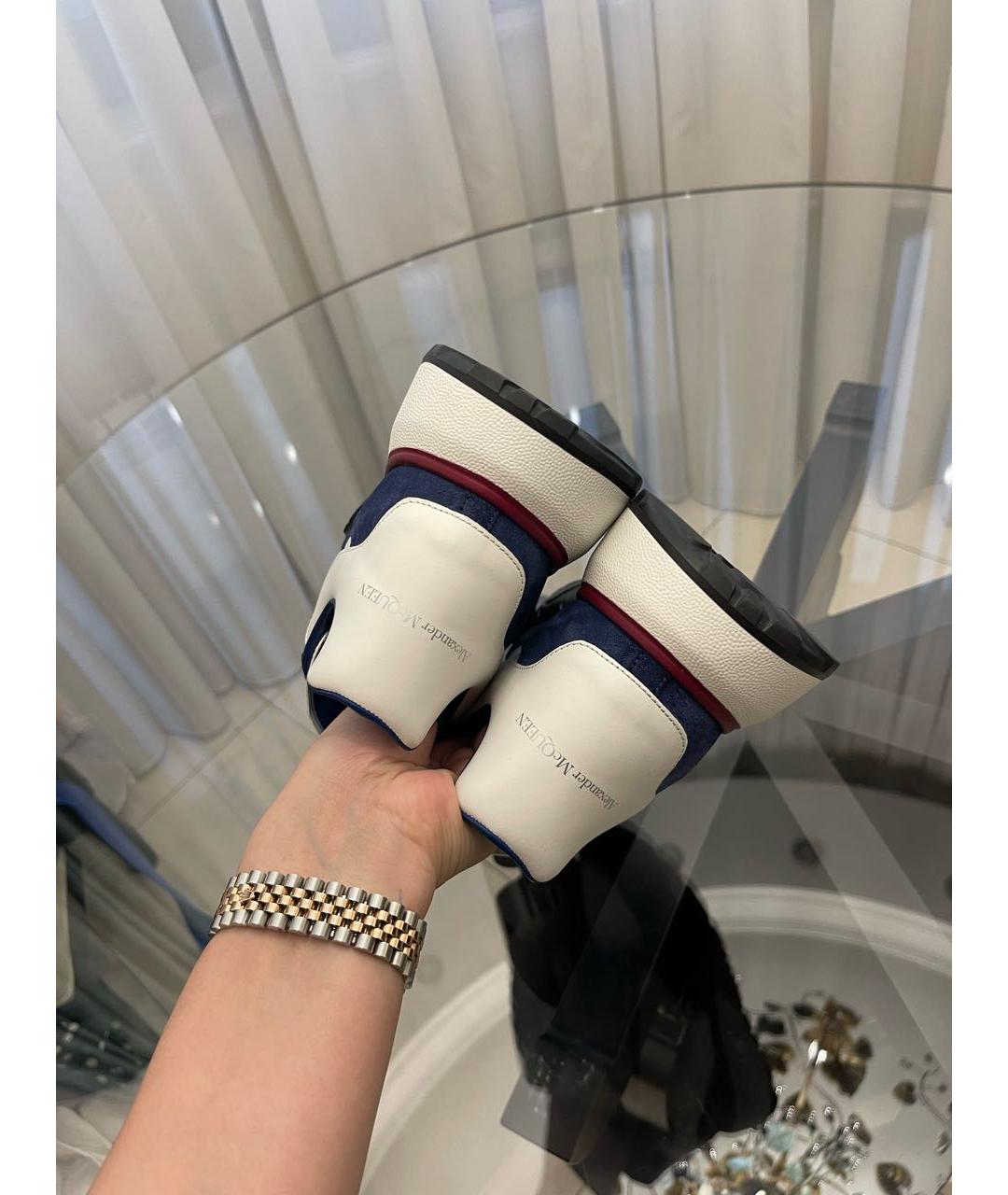 ALEXANDER MCQUEEN Синие кожаные низкие кроссовки / кеды, фото 6