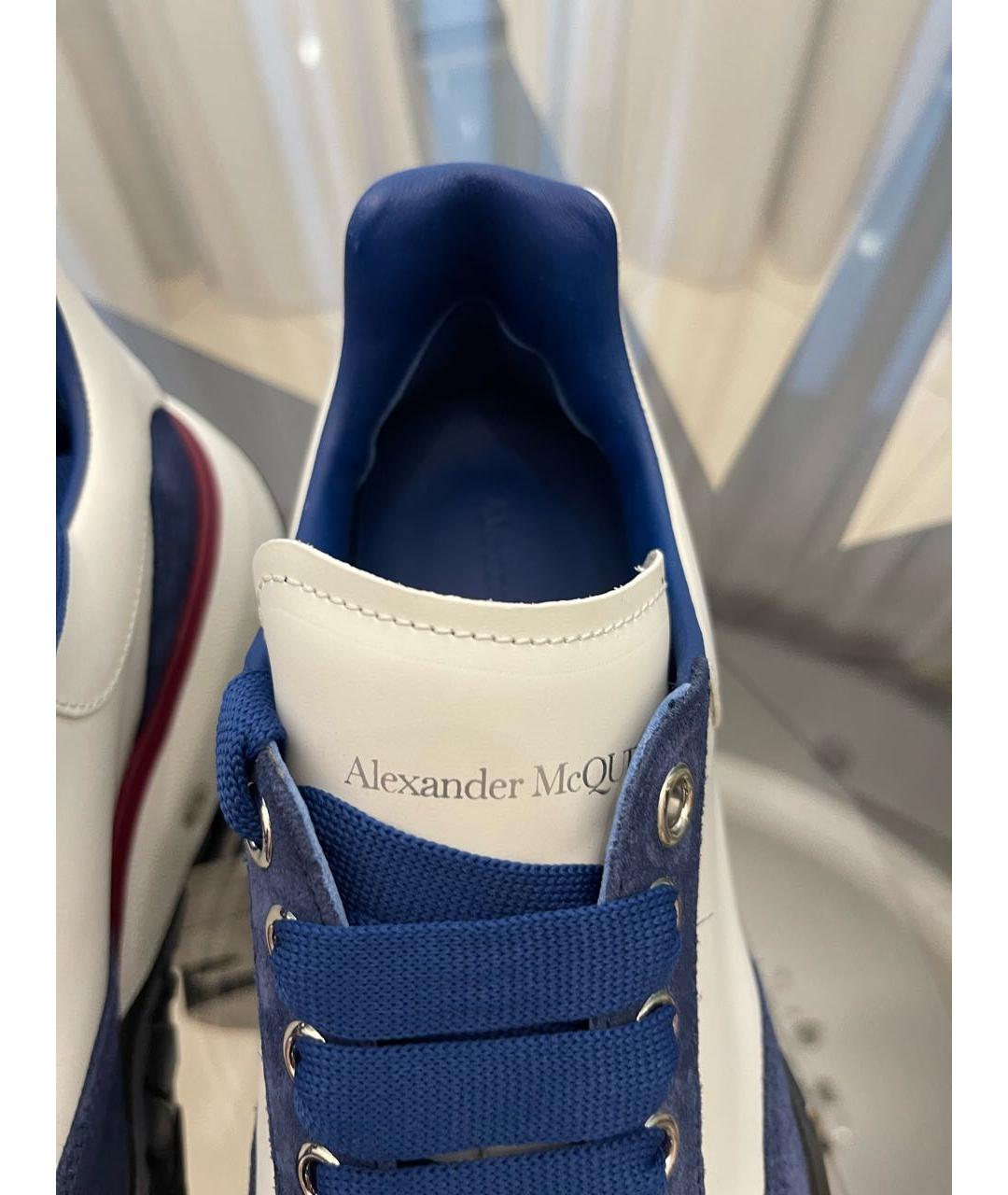 ALEXANDER MCQUEEN Синие кожаные низкие кроссовки / кеды, фото 3