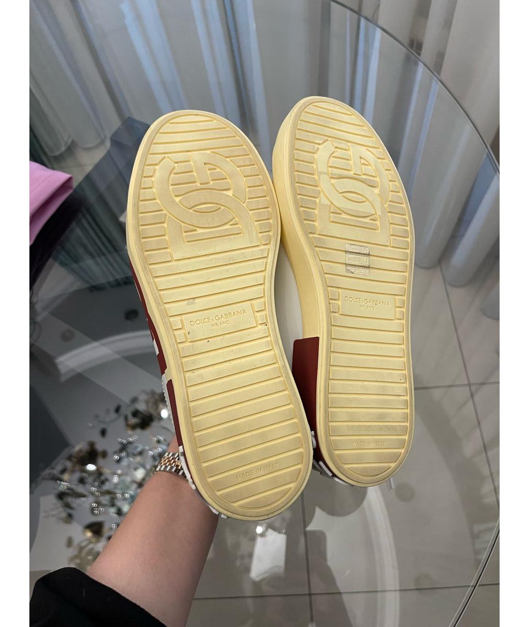 DOLCE&GABBANA Белые кожаные низкие кроссовки / кеды, фото 5