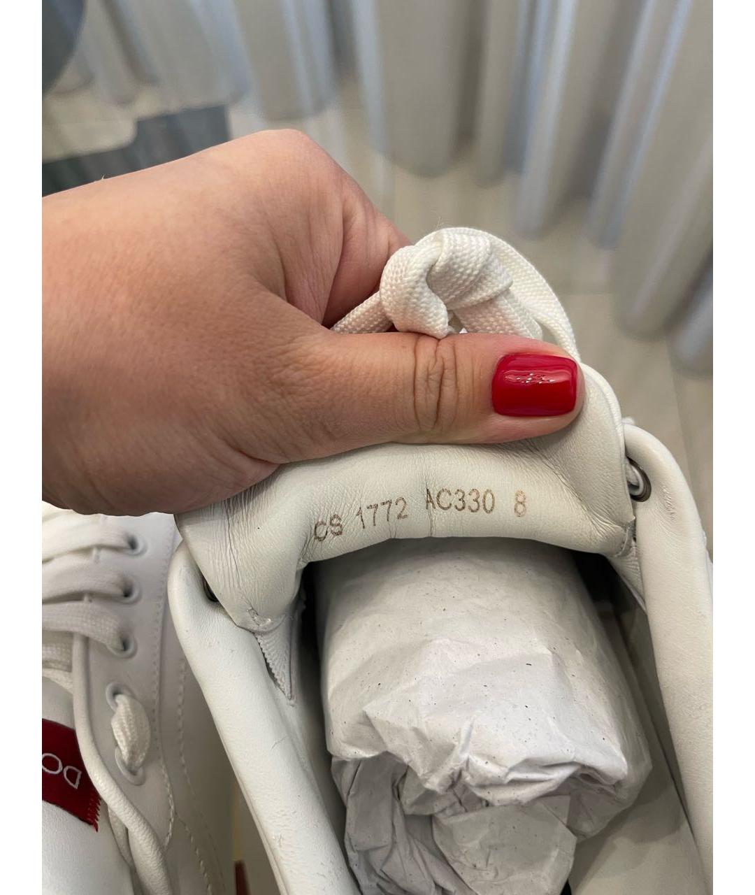 DOLCE&GABBANA Белые кожаные низкие кроссовки / кеды, фото 6