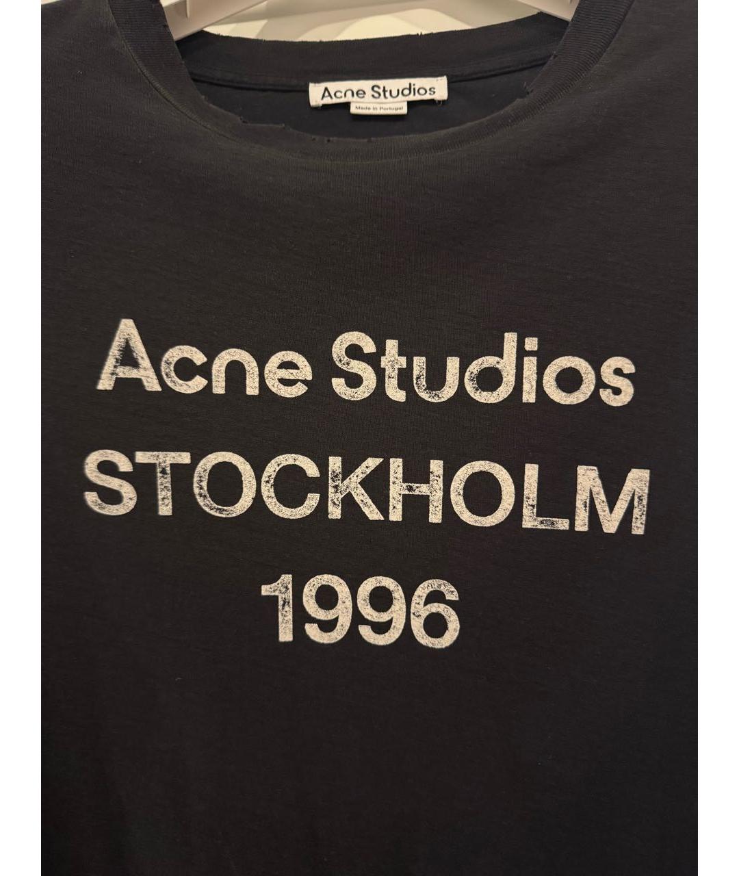 ACNE STUDIOS Черная хлопковая футболка, фото 4