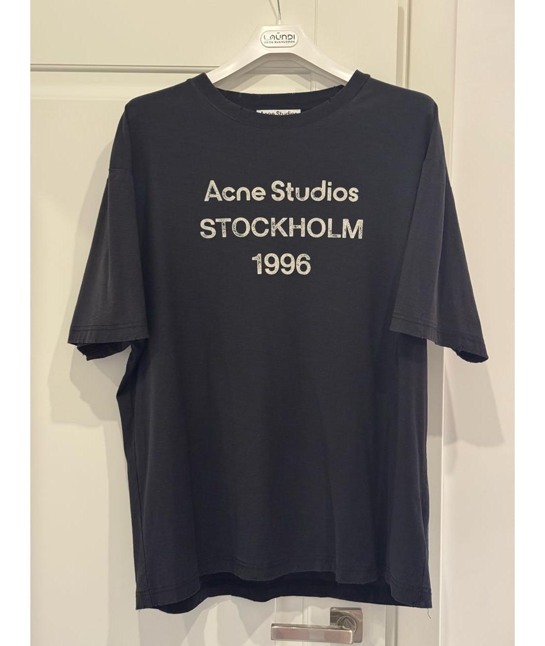ACNE STUDIOS Черная хлопковая футболка, фото 6