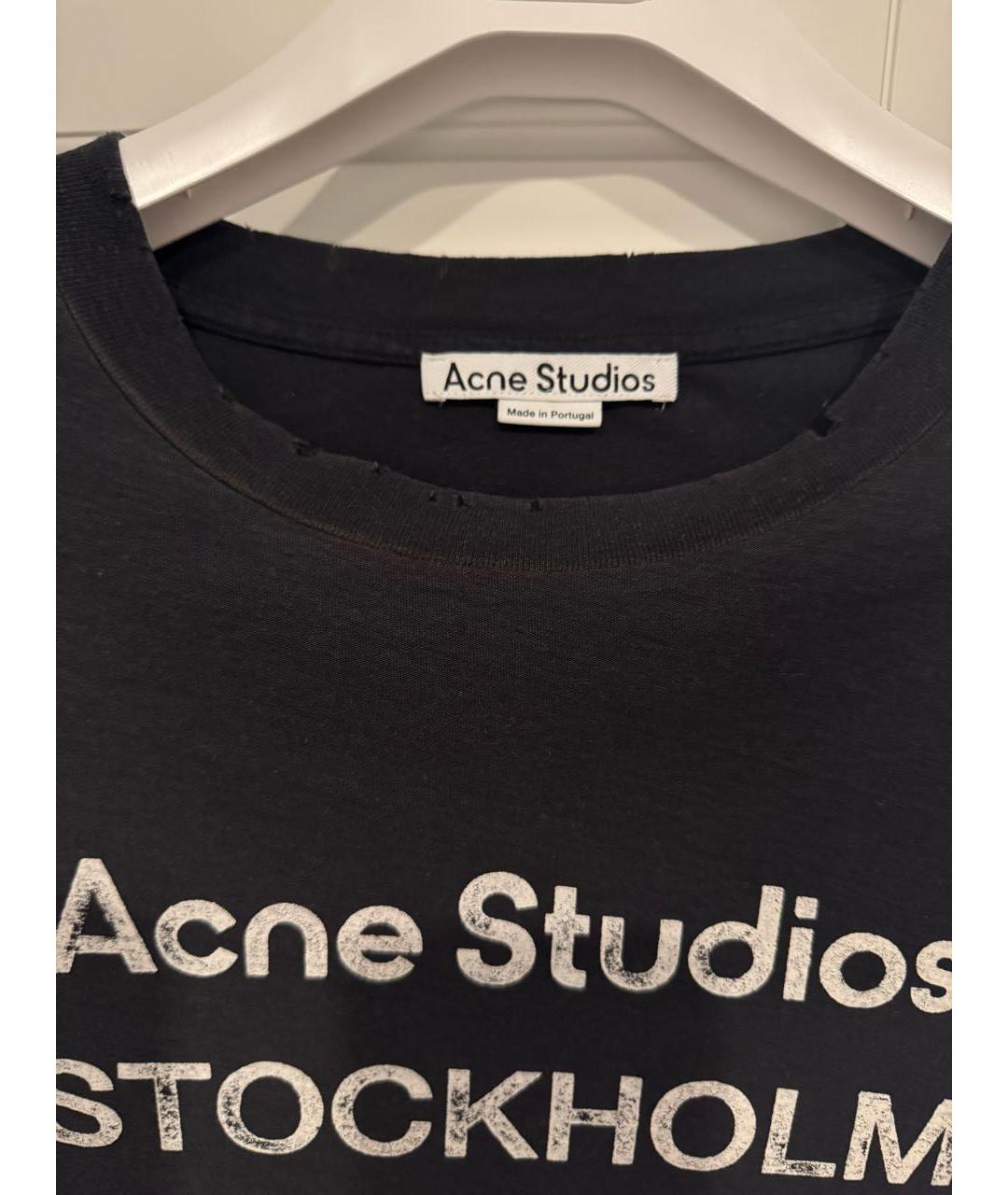 ACNE STUDIOS Черная хлопковая футболка, фото 3