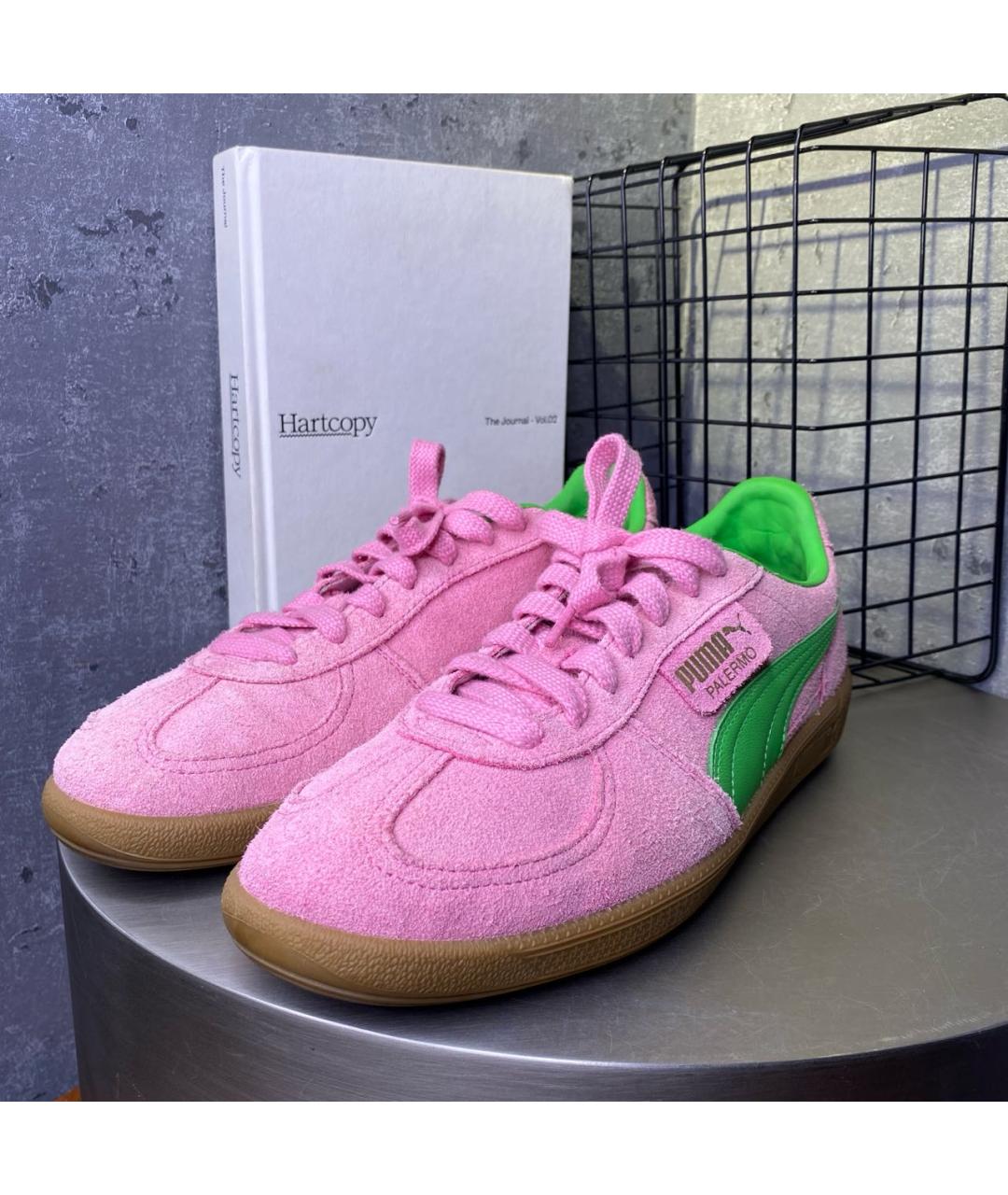 PUMA Розовые замшевые низкие кроссовки / кеды, фото 2