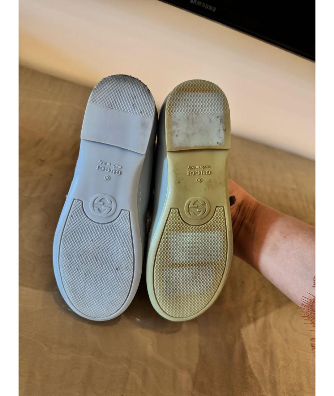 GUCCI Голубые балетки из лакированной кожи, фото 7