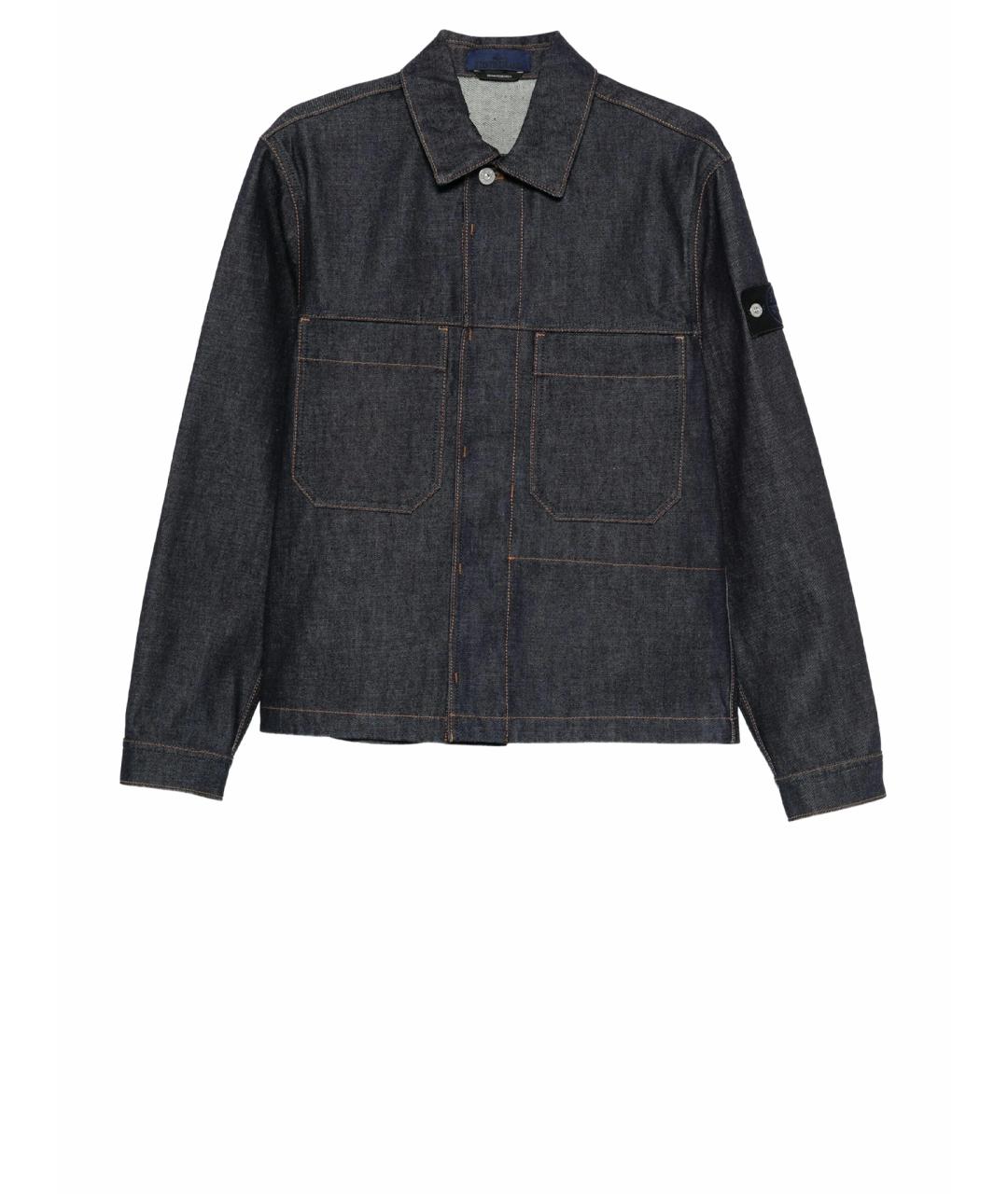 STONE ISLAND Темно-синяя хлопковая куртка, фото 1