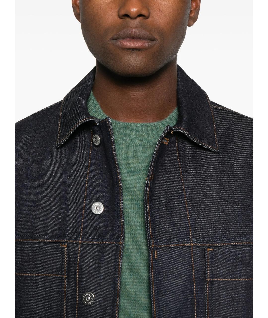 STONE ISLAND Темно-синяя хлопковая куртка, фото 5