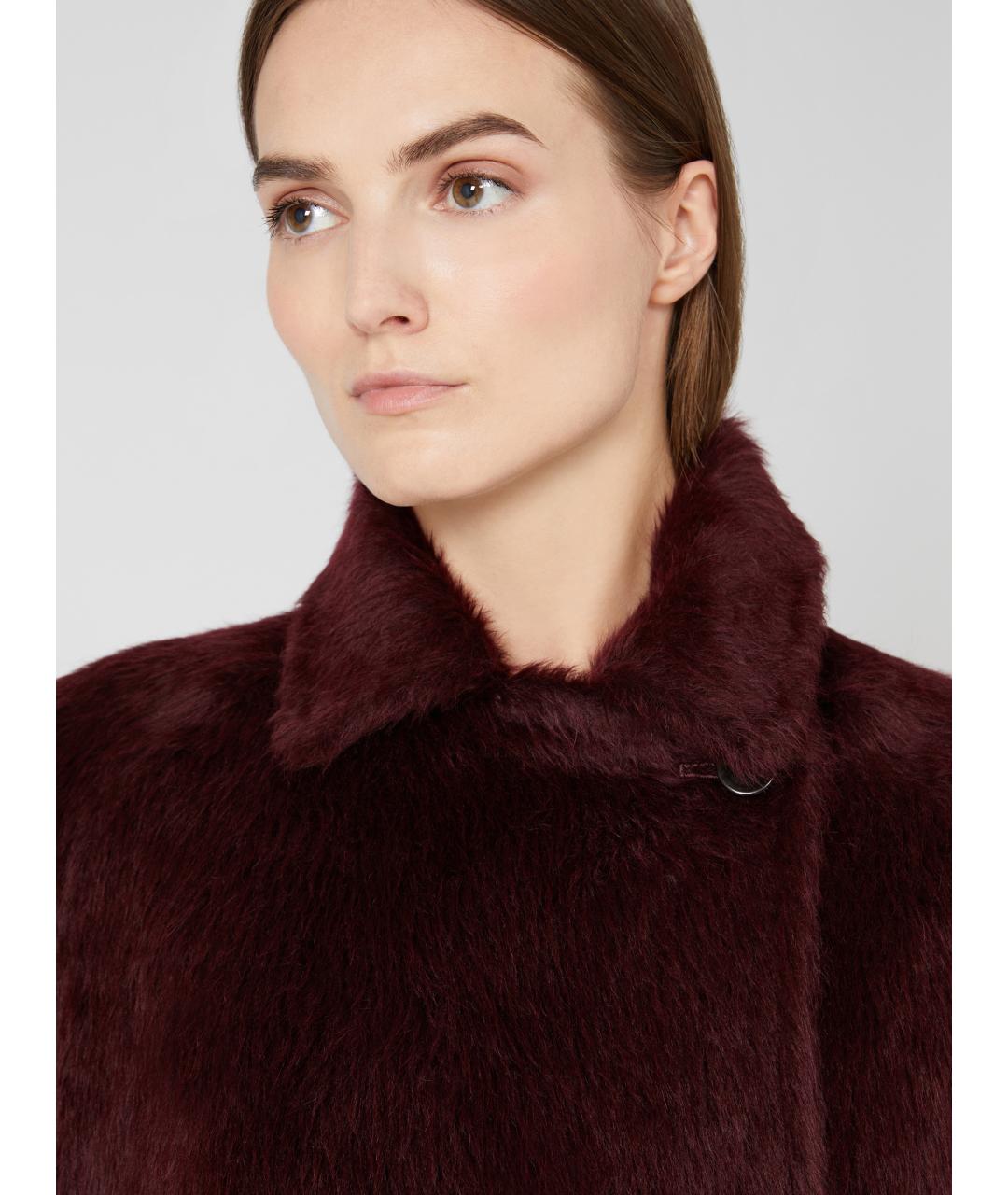 MAX MARA Бордовое шерстяное пальто, фото 5