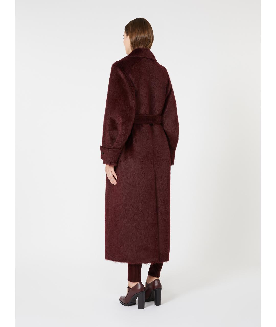 MAX MARA Бордовое шерстяное пальто, фото 4