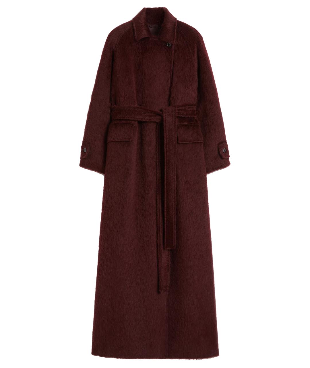 MAX MARA Бордовое шерстяное пальто, фото 1