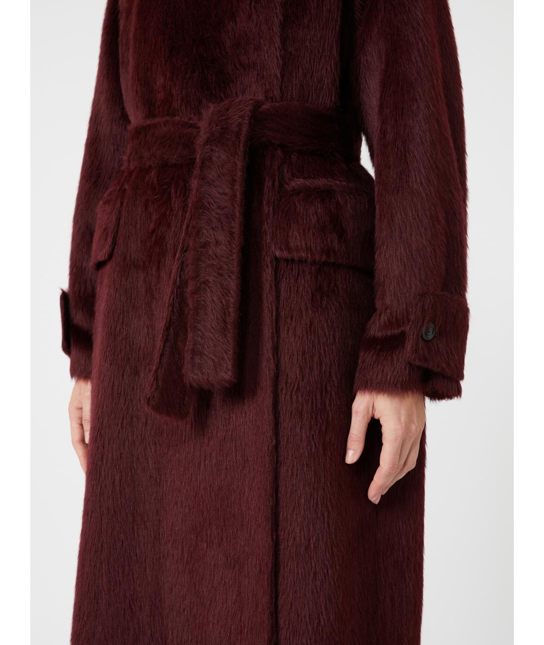 MAX MARA Бордовое шерстяное пальто, фото 6
