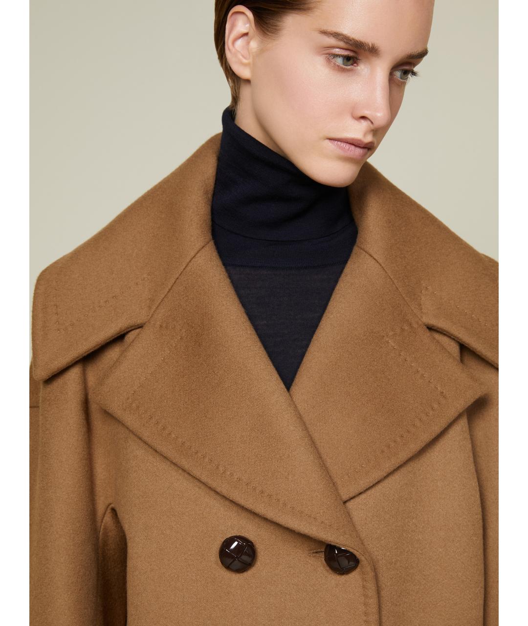 MAX MARA Коричневое кашемировое пальто, фото 5