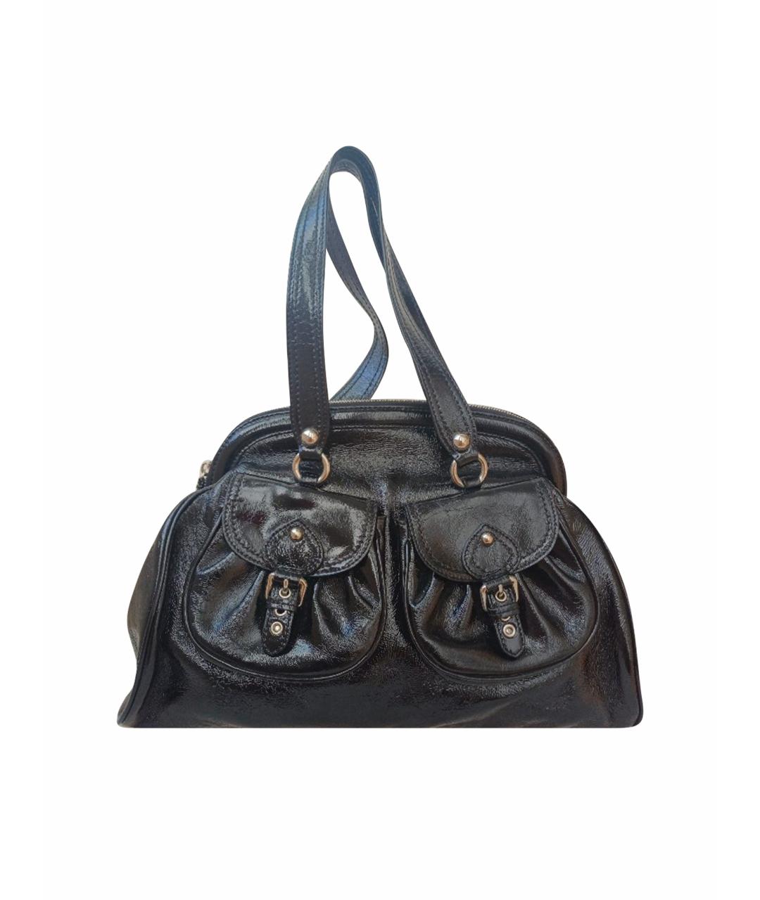 MOSCHINO Черная сумка тоут из лакированной кожи, фото 1