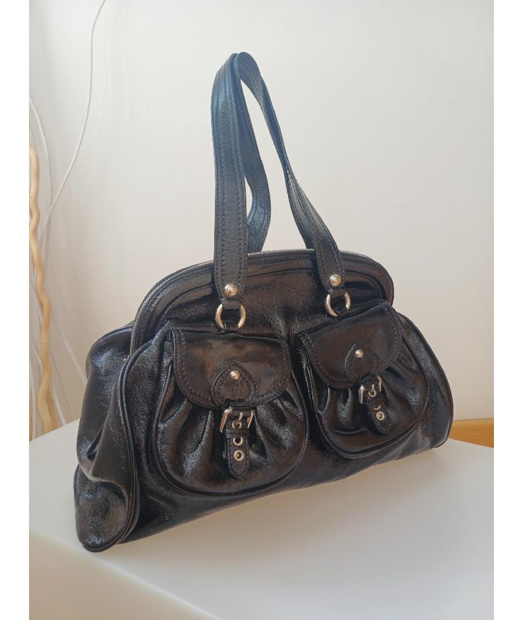 MOSCHINO Черная сумка тоут из лакированной кожи, фото 3