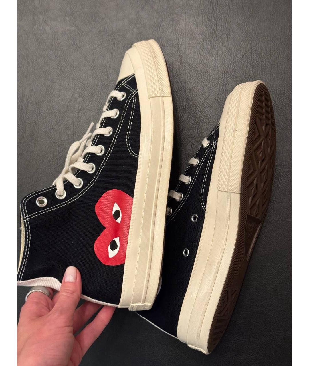 COMME DES GARÇONS PLAY Черные текстильные кеды, фото 6