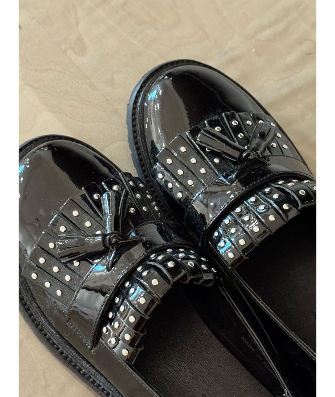 BURBERRY Черные лоферы и мокасины из лакированной кожи, фото 7