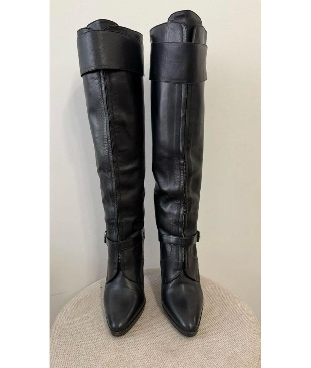 HERMES Черные кожаные сапоги, фото 2