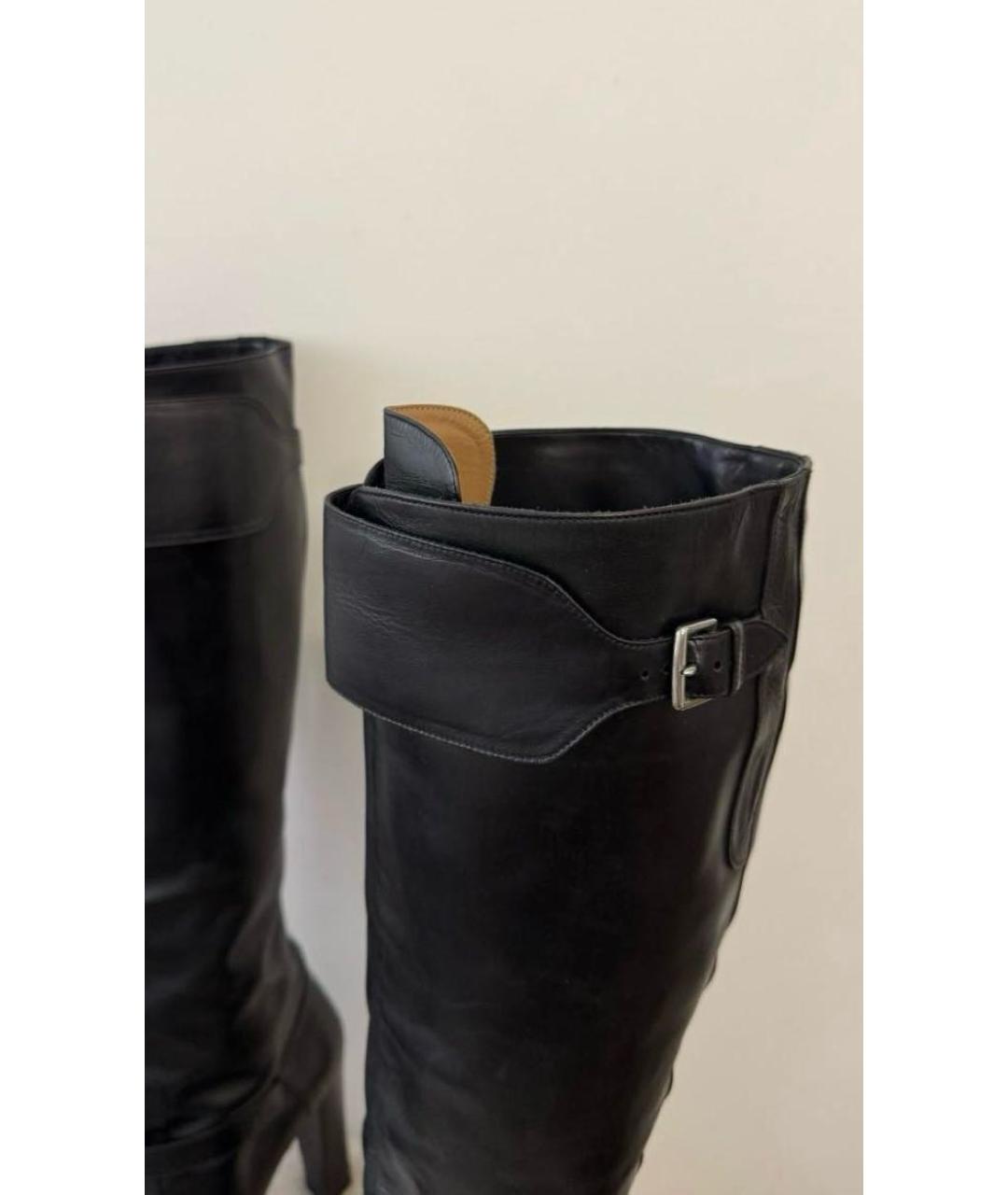 HERMES Черные кожаные сапоги, фото 6