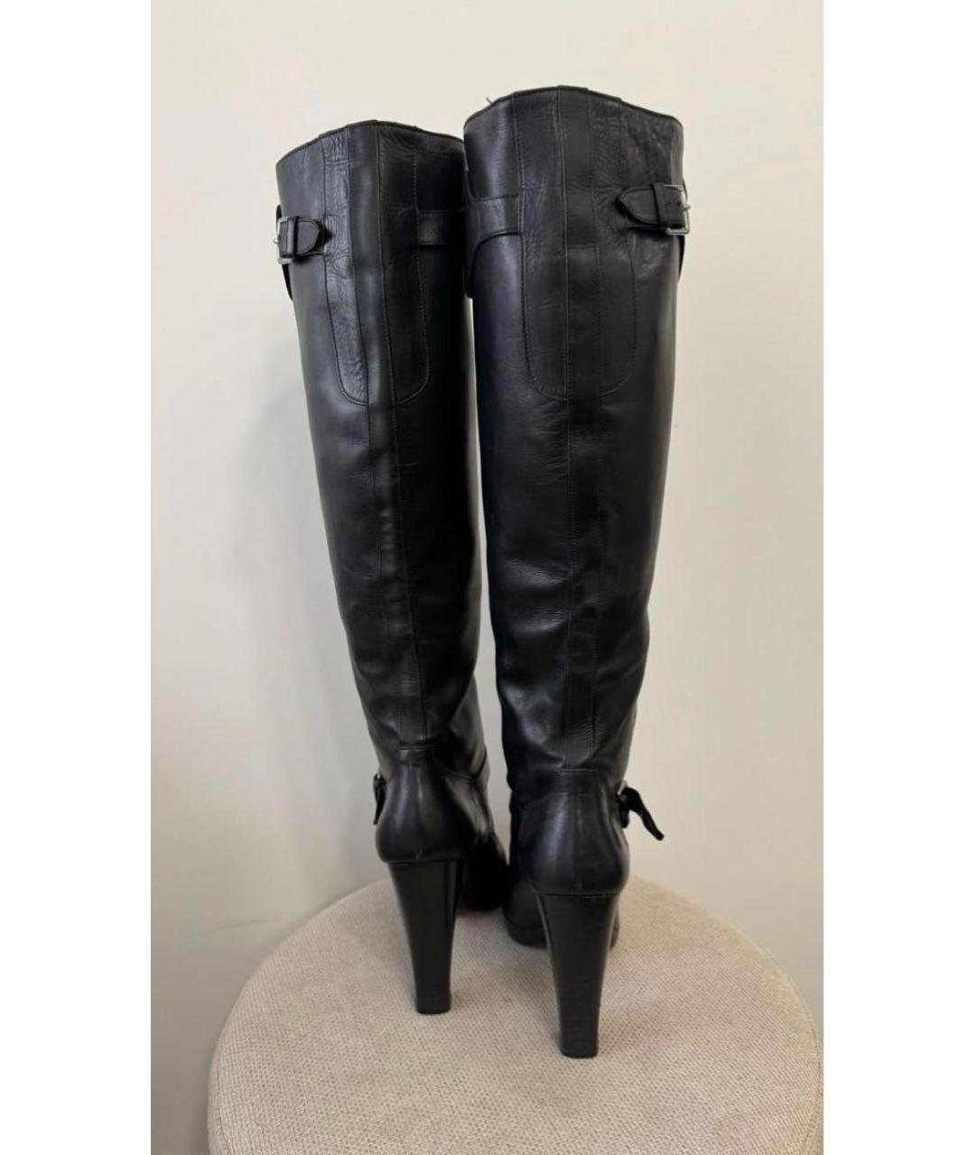HERMES Черные кожаные сапоги, фото 4