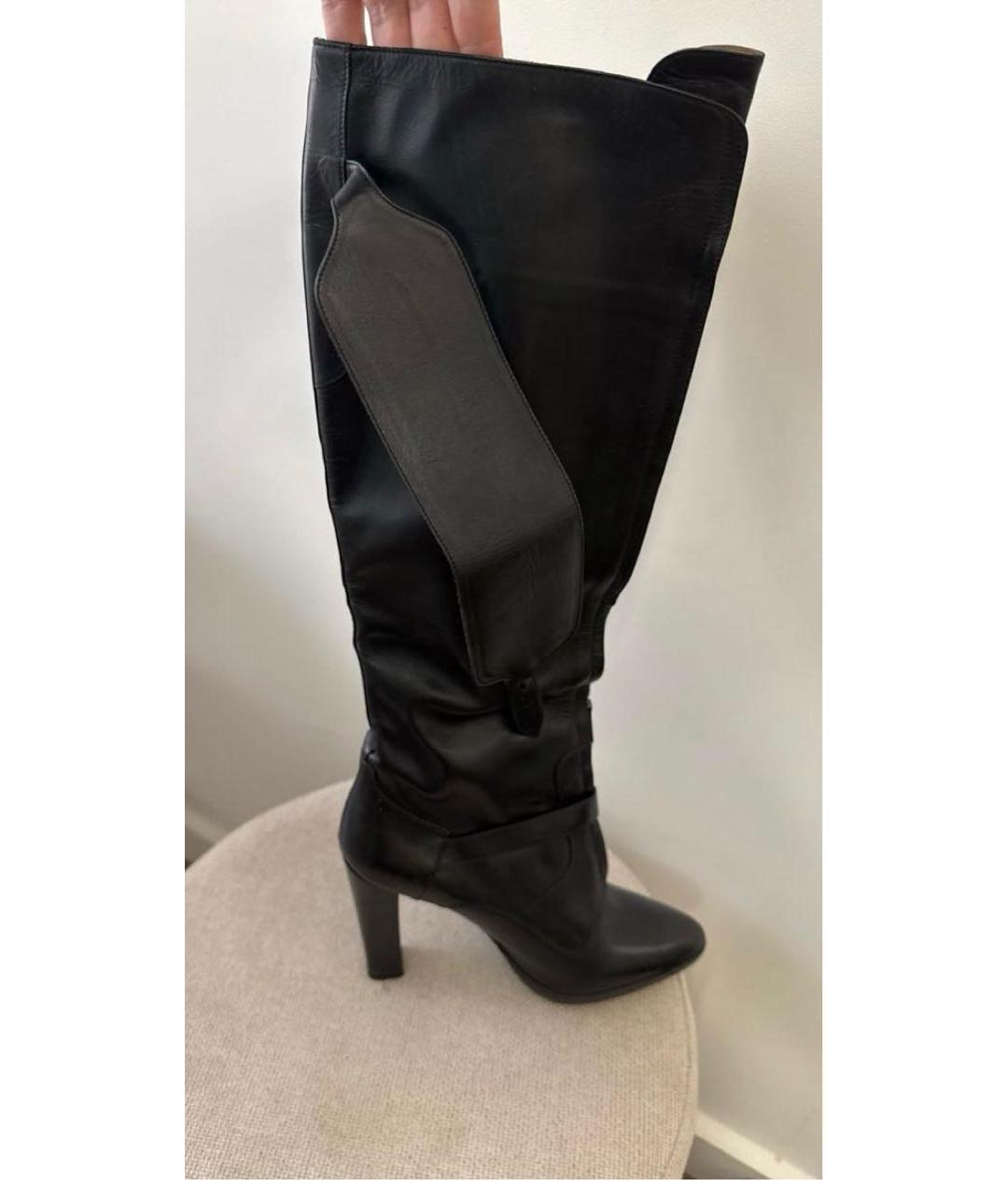 HERMES Черные кожаные сапоги, фото 8